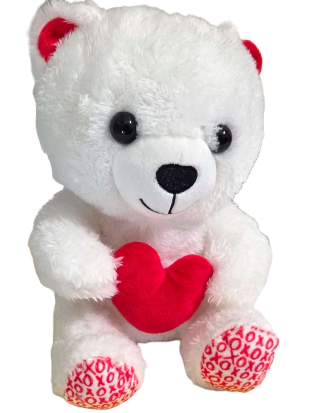 Hallmark 2019 White Plush Bear Holding Red Heart - Soft Cuddly Toy - Picture 6 of 12